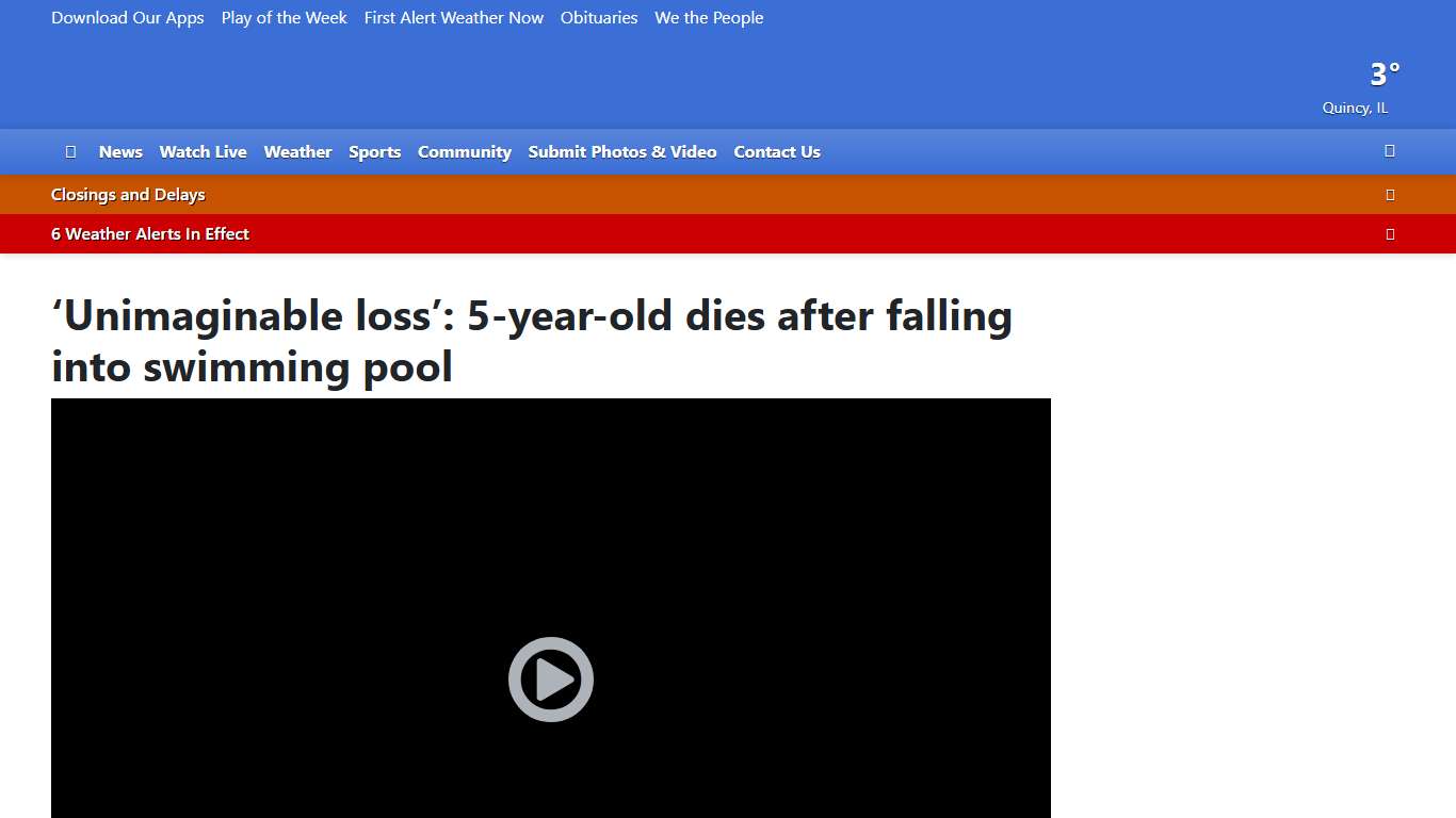 ‘Unimaginable loss’: 5-year-old dies after falling into swimming pool